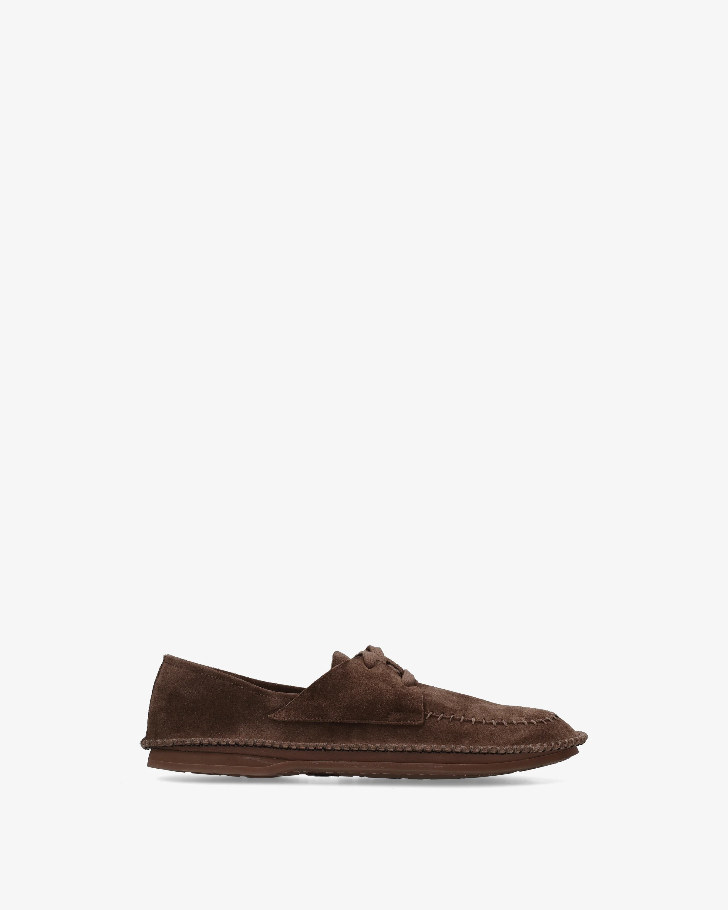 Deconstructed suede lace-up shoe