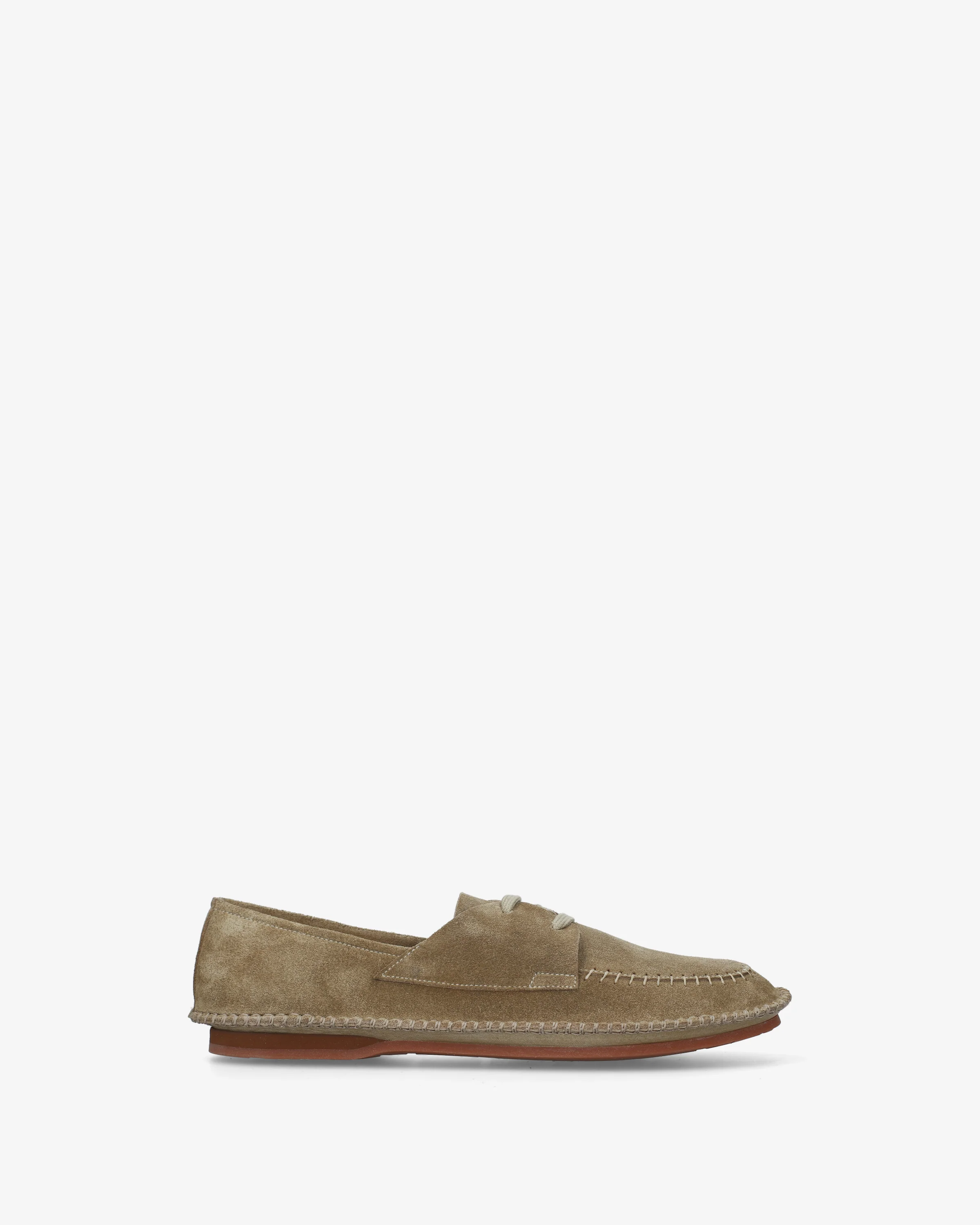 Deconstructed suede lace-up shoe