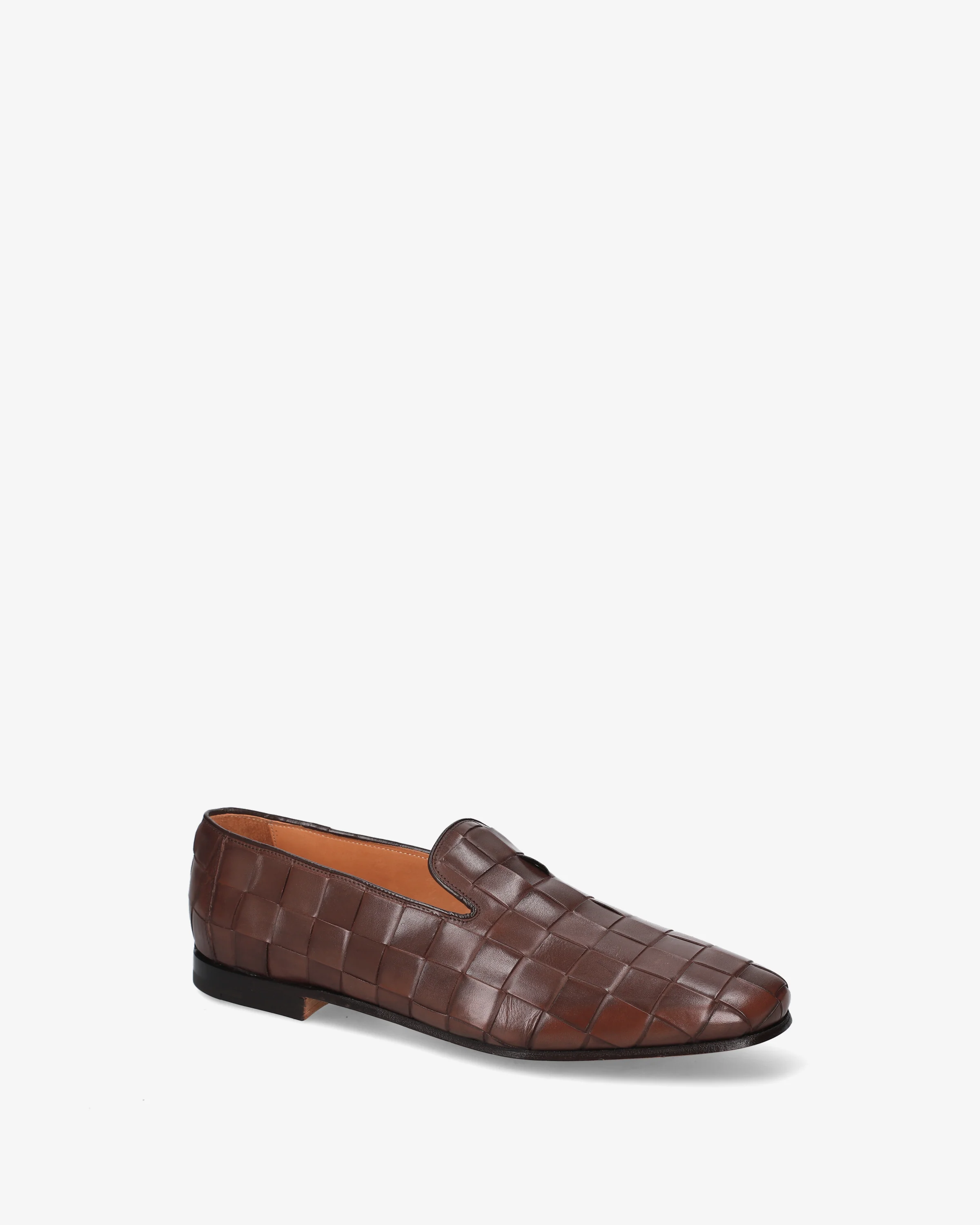 Leather loafers with a woven design - Image 2