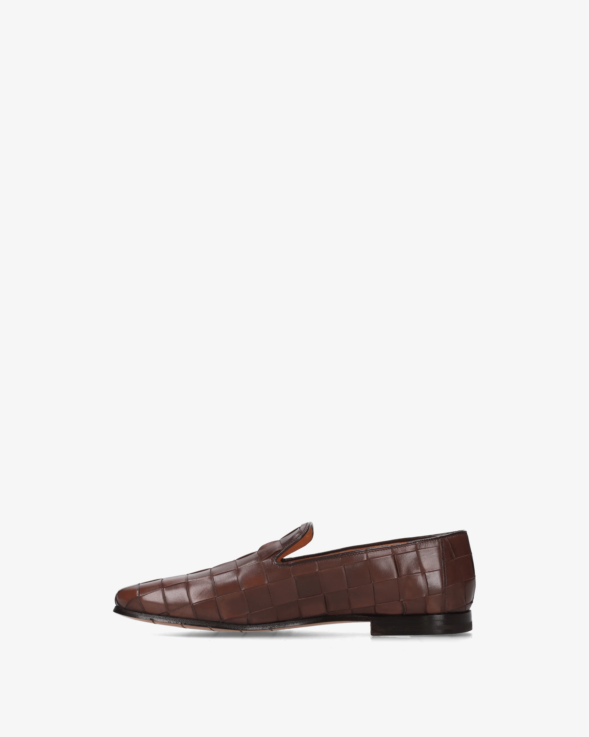 Leather loafers with a woven design - Image 3