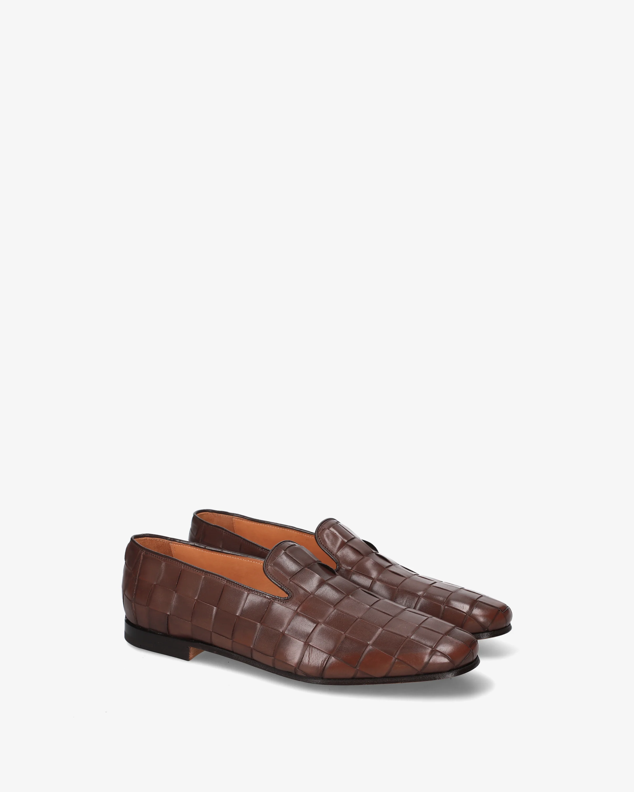 Leather loafers with a woven design - Image 4