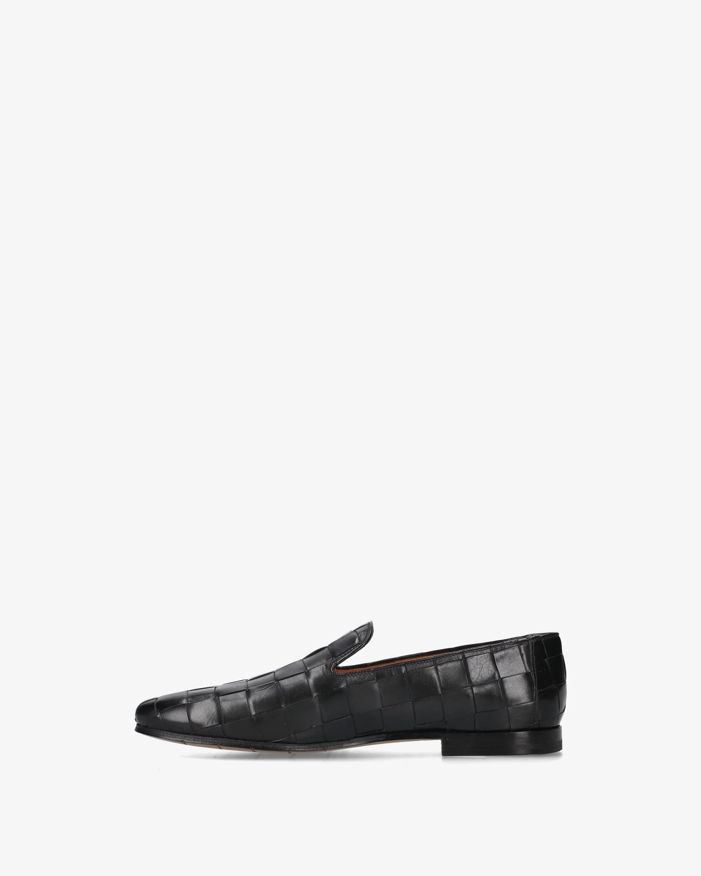 Leather loafers with a woven design - Image 3
