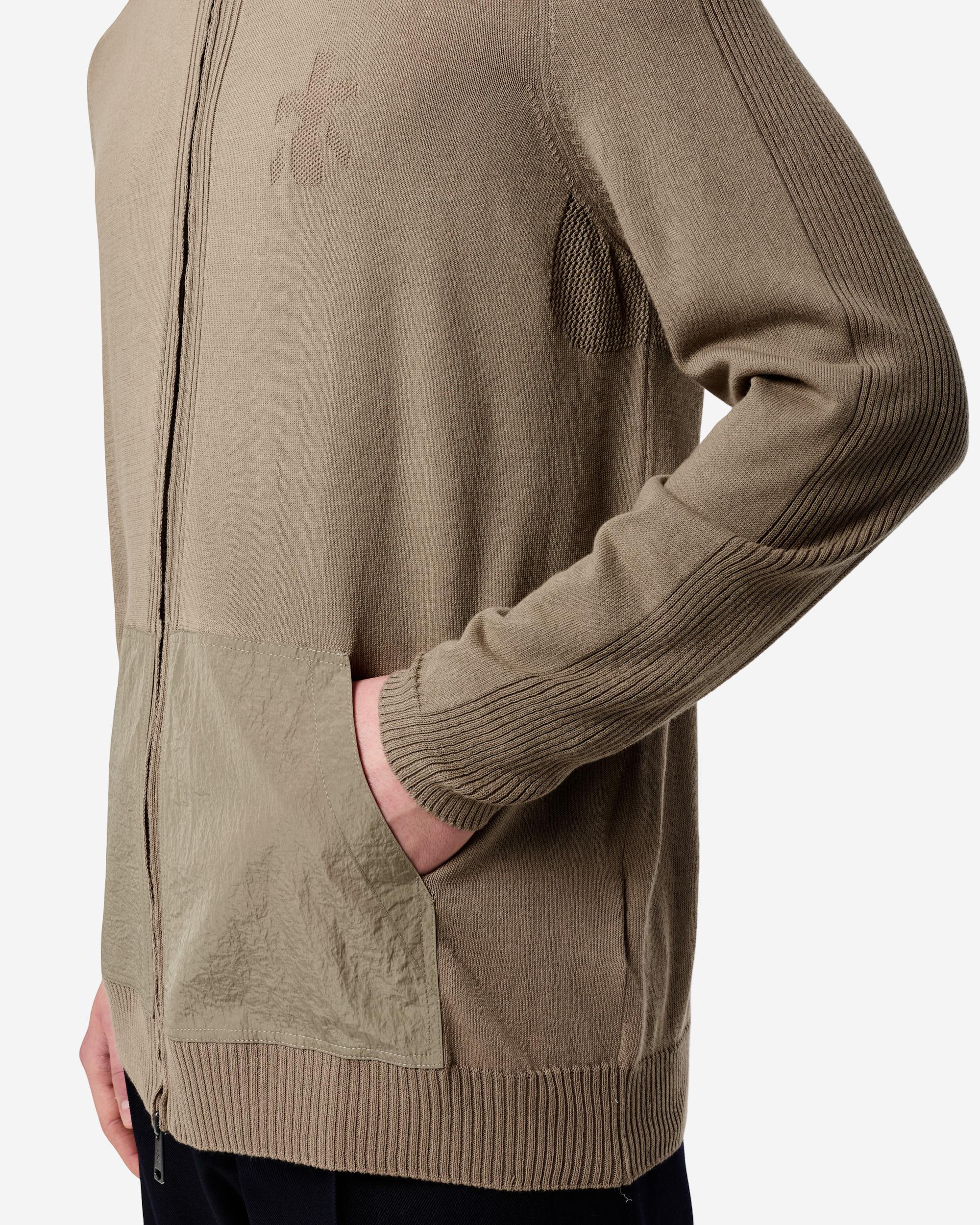 Zip-up cotton cardigan with nylon details - Image 6