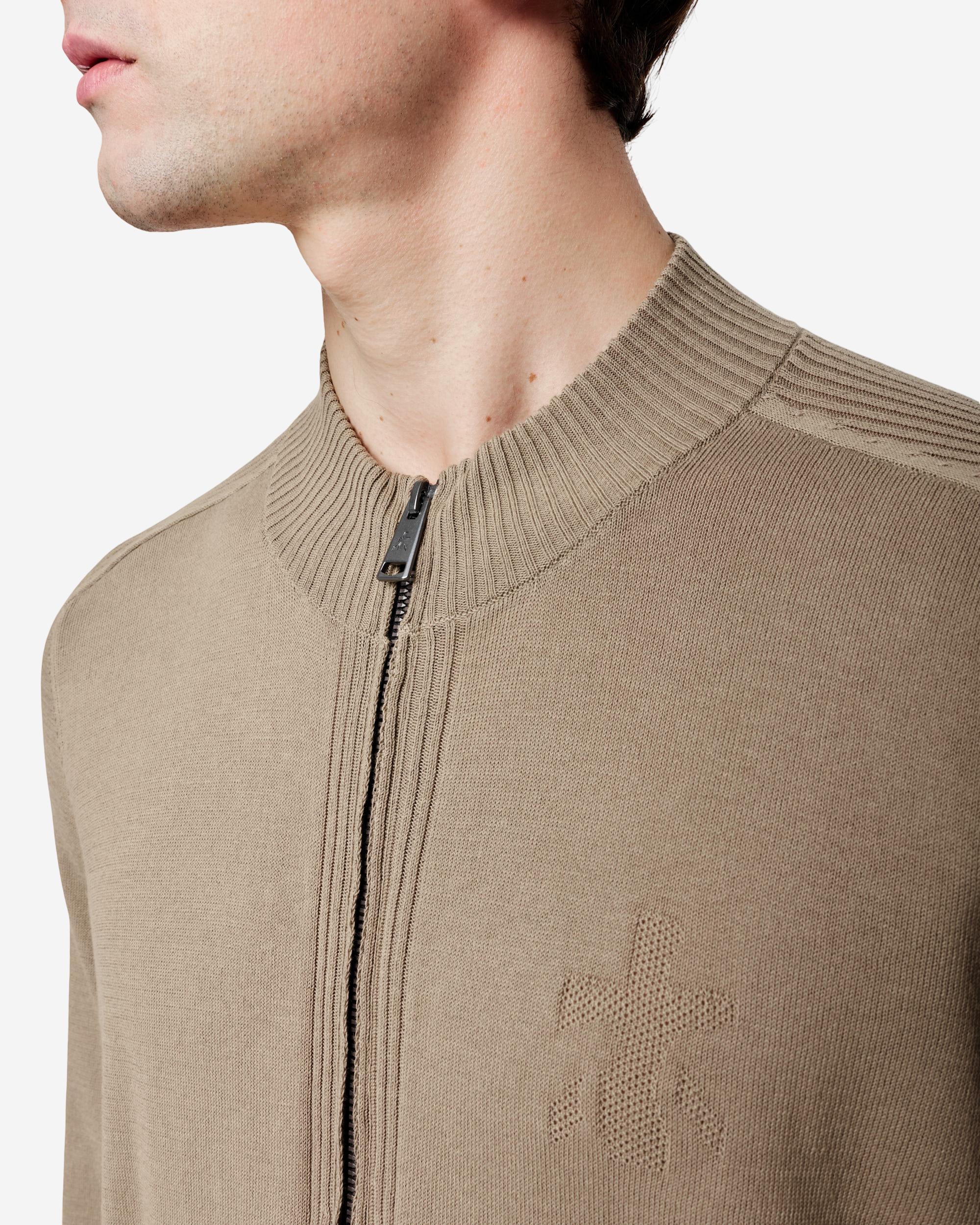 Zip-up cotton cardigan with nylon details - Image 7