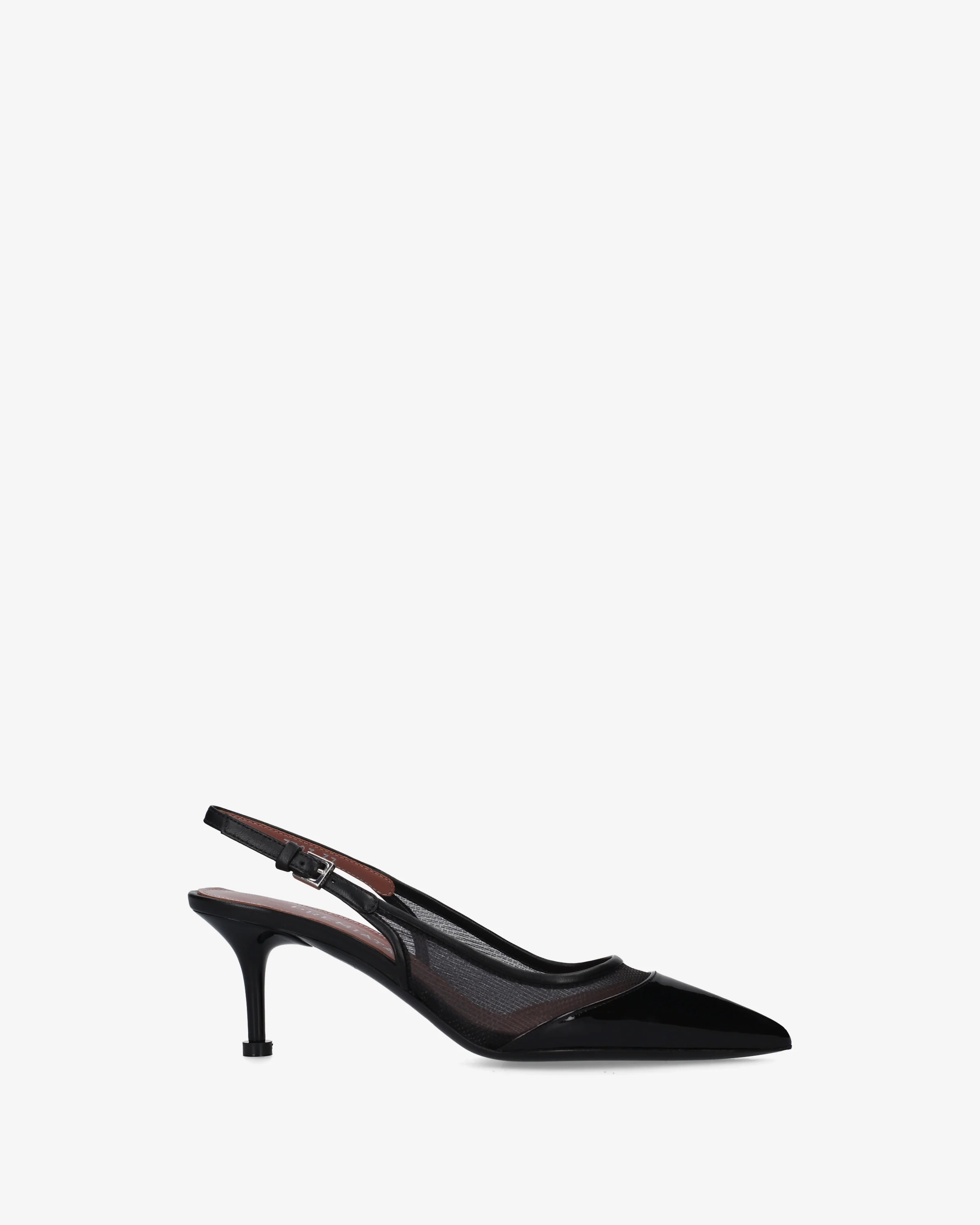 Slingback mesh pumps