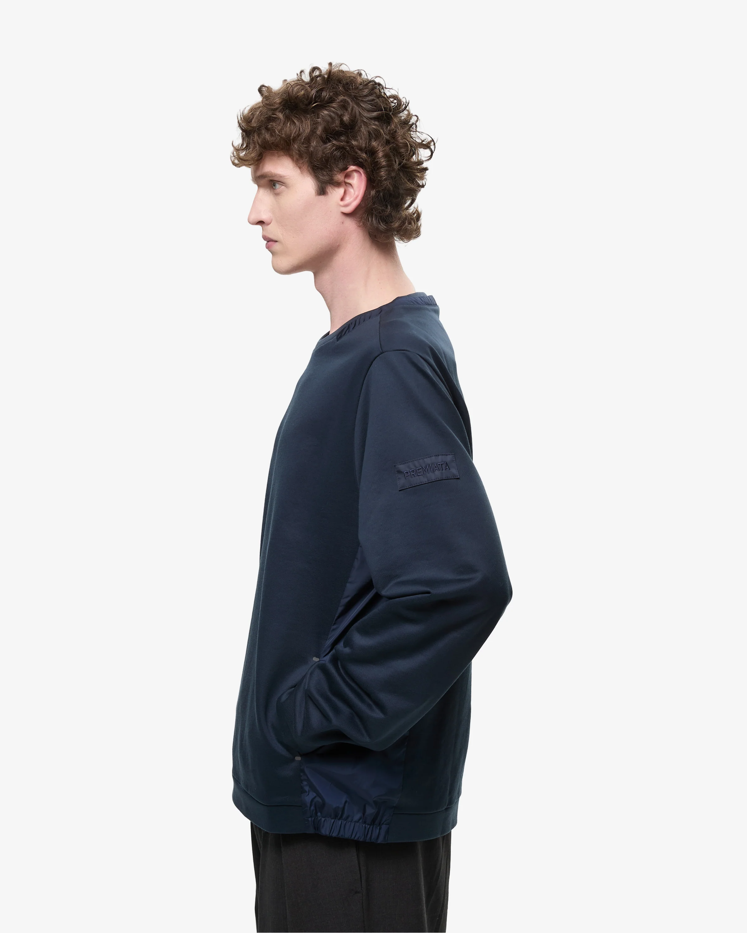Crew neck sweatshirt with nylon details - Image 3