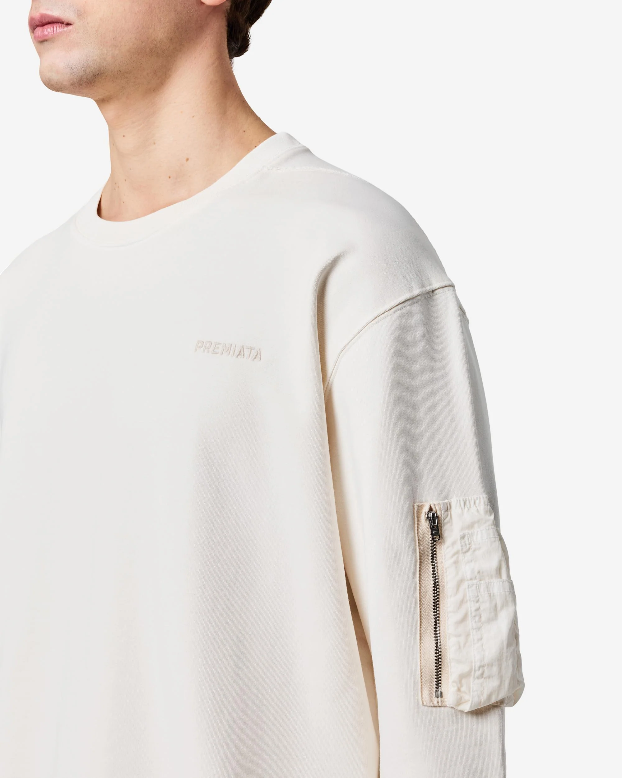 Cotton sweatshirt with nylon detailing - Image 3