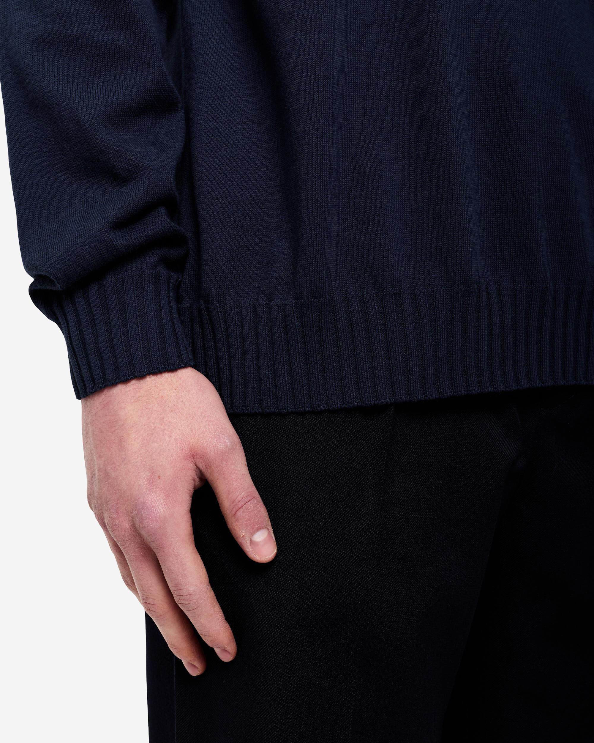 Crew-neck cotton sweater with nylon details - Image 4