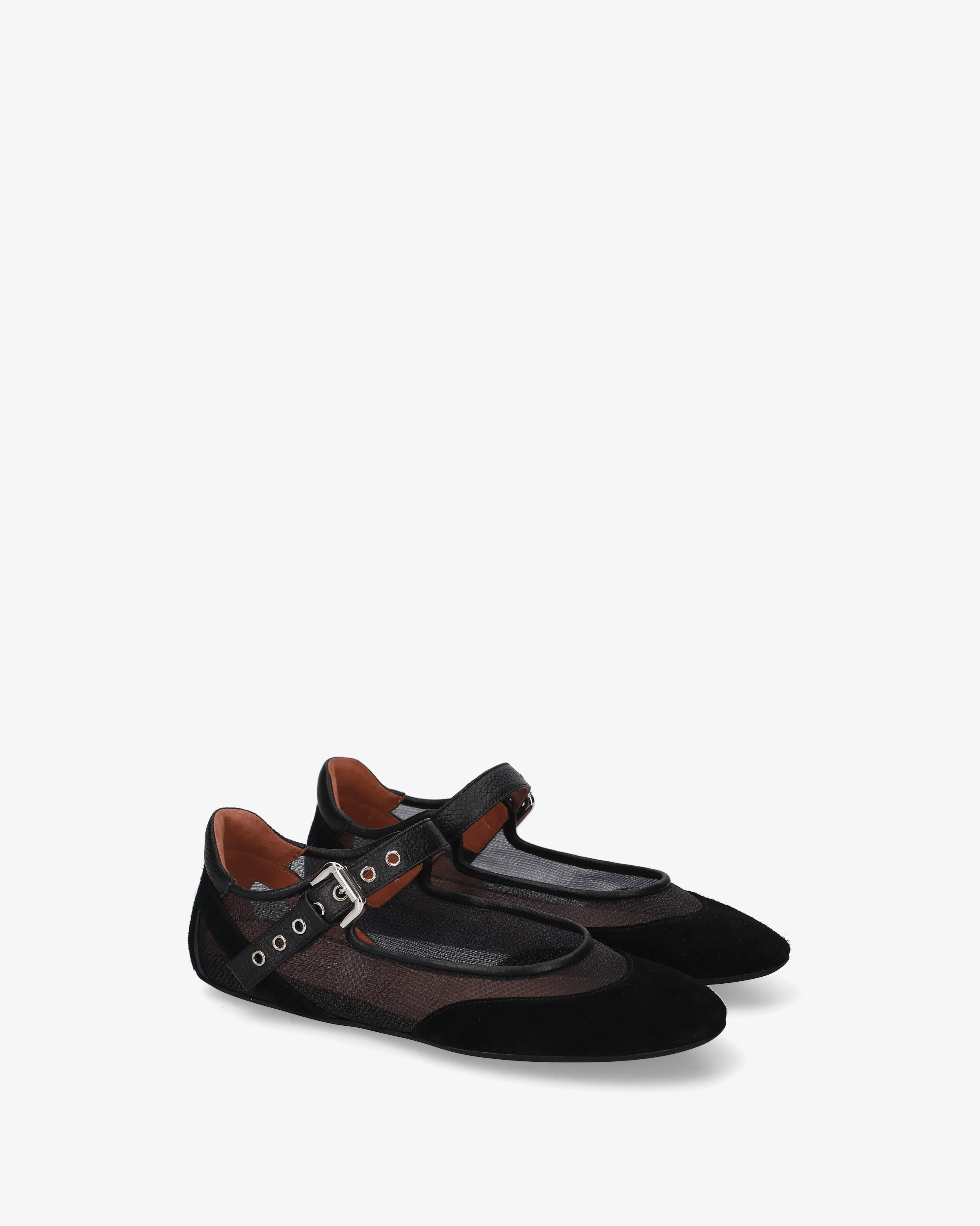 Mary Janes in fabric and suede - Image 2