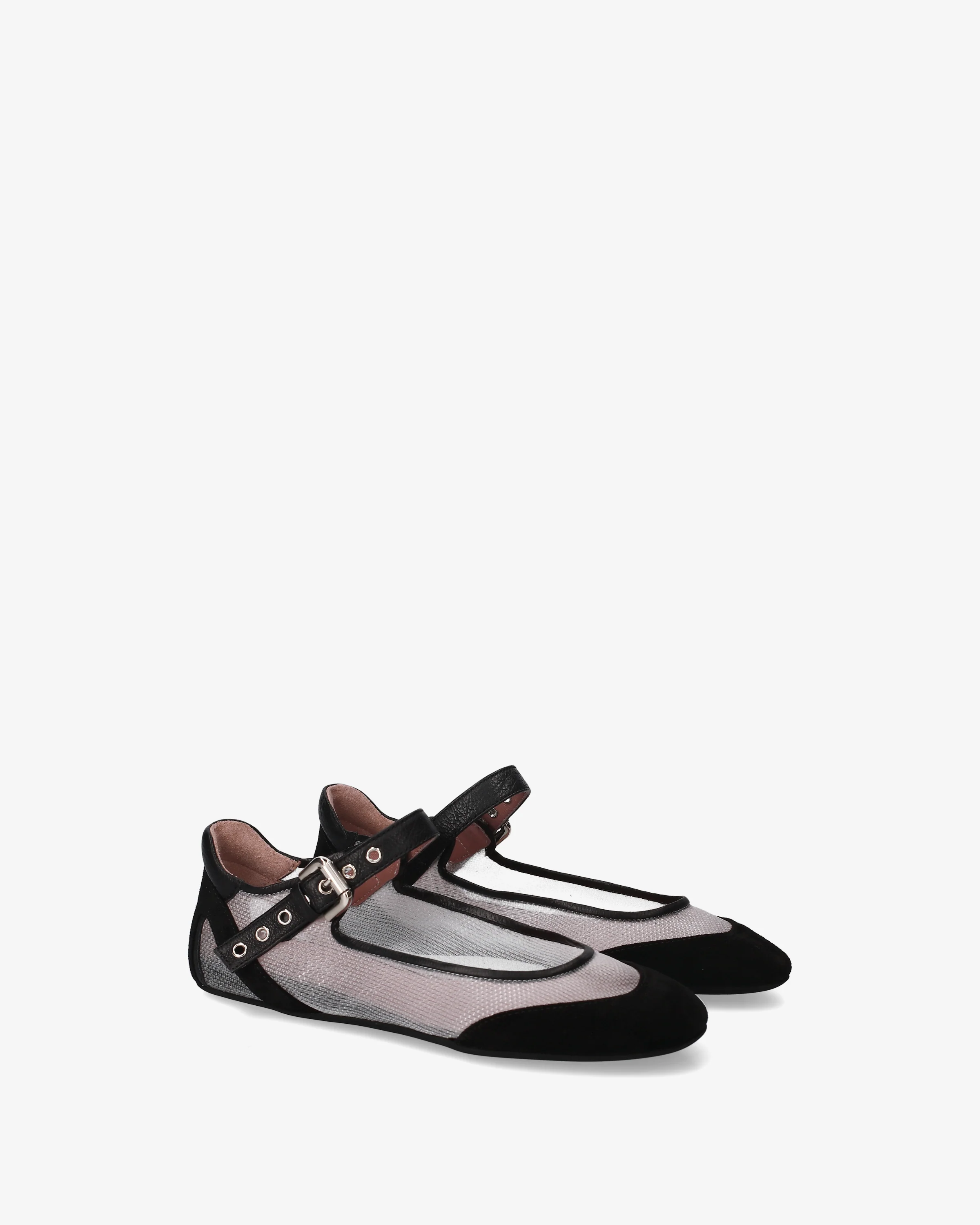 Mary Janes in fabric and suede - Image 2