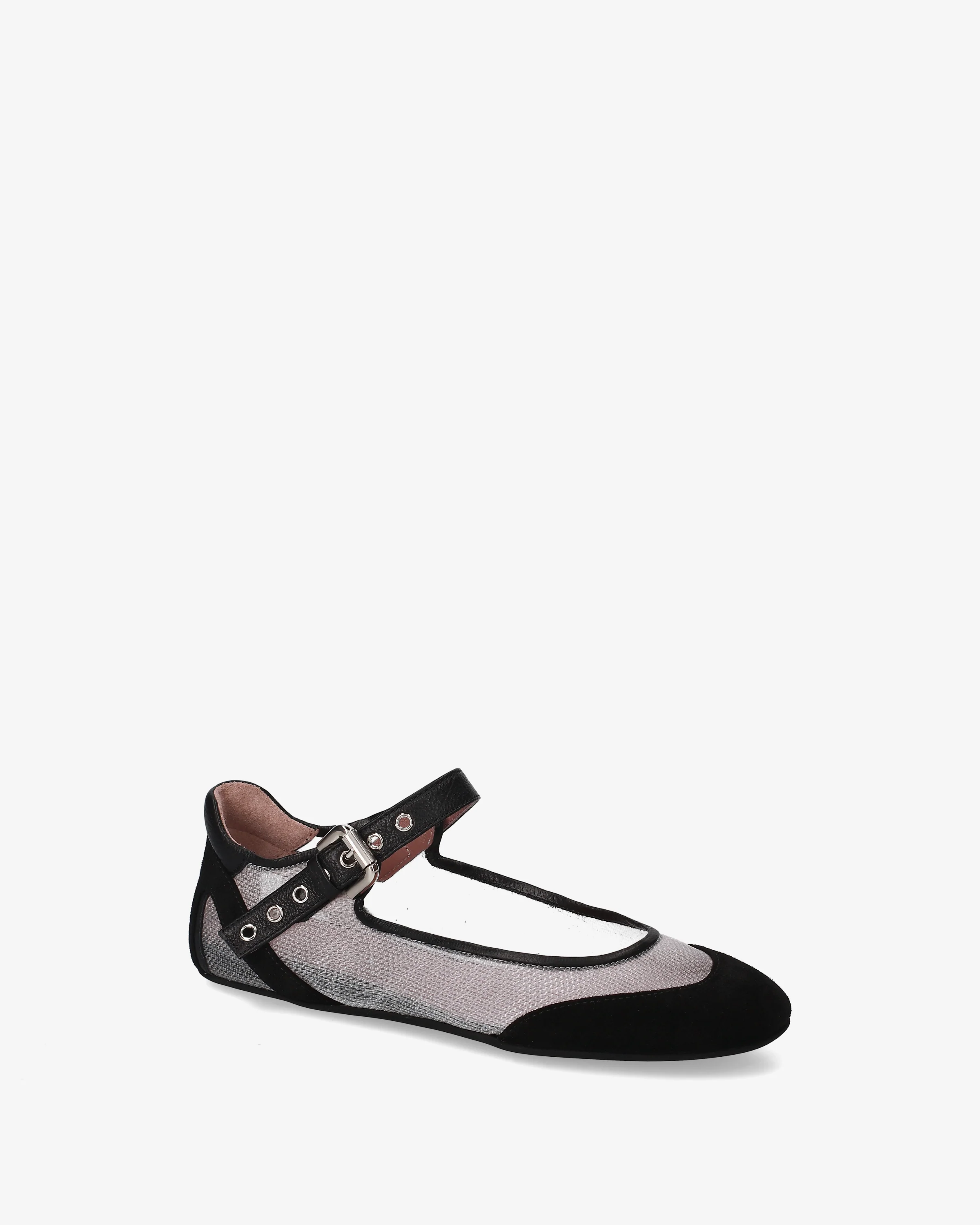 Mary Janes in fabric and suede - Image 3