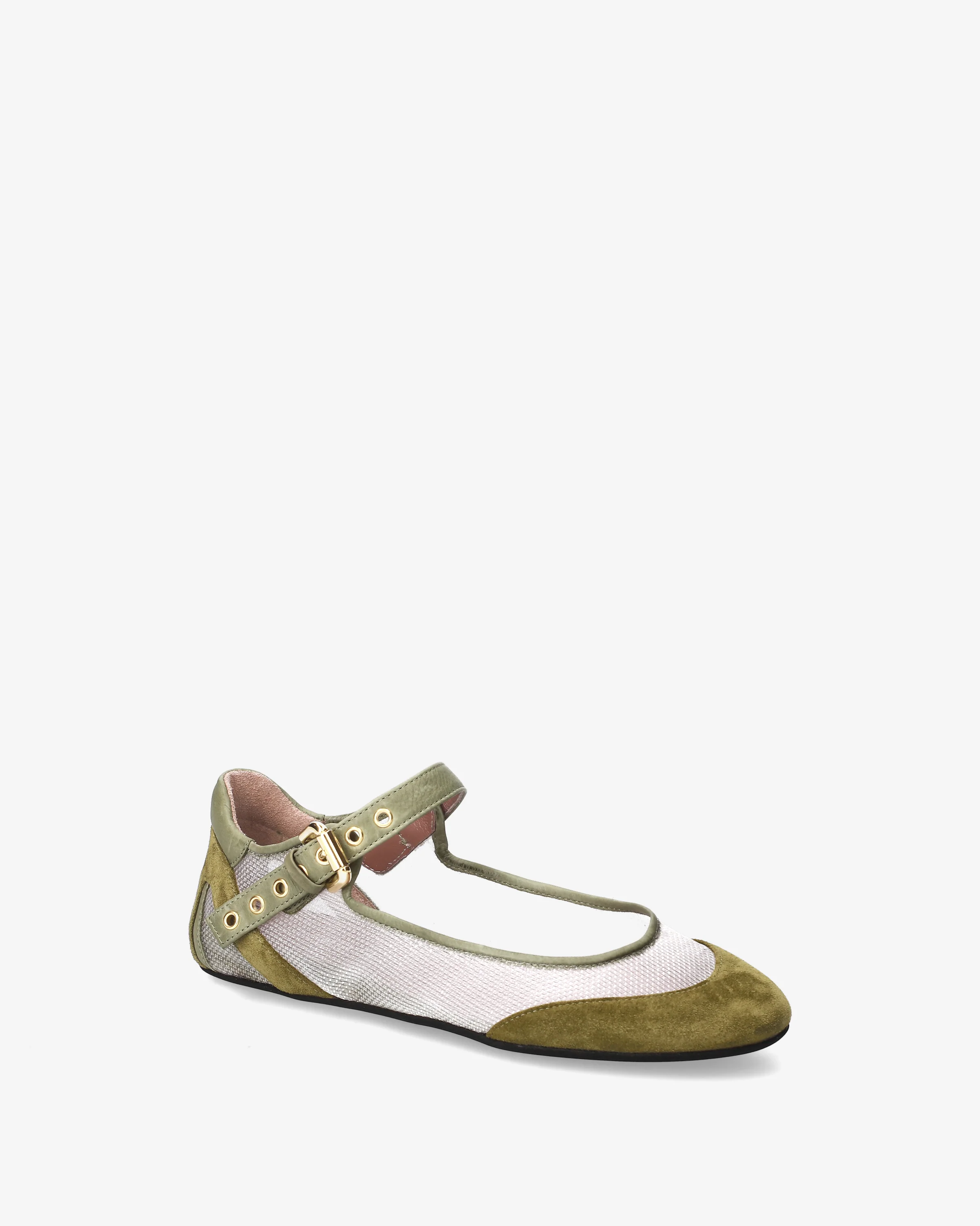 Mary Janes in fabric and suede - Image 3