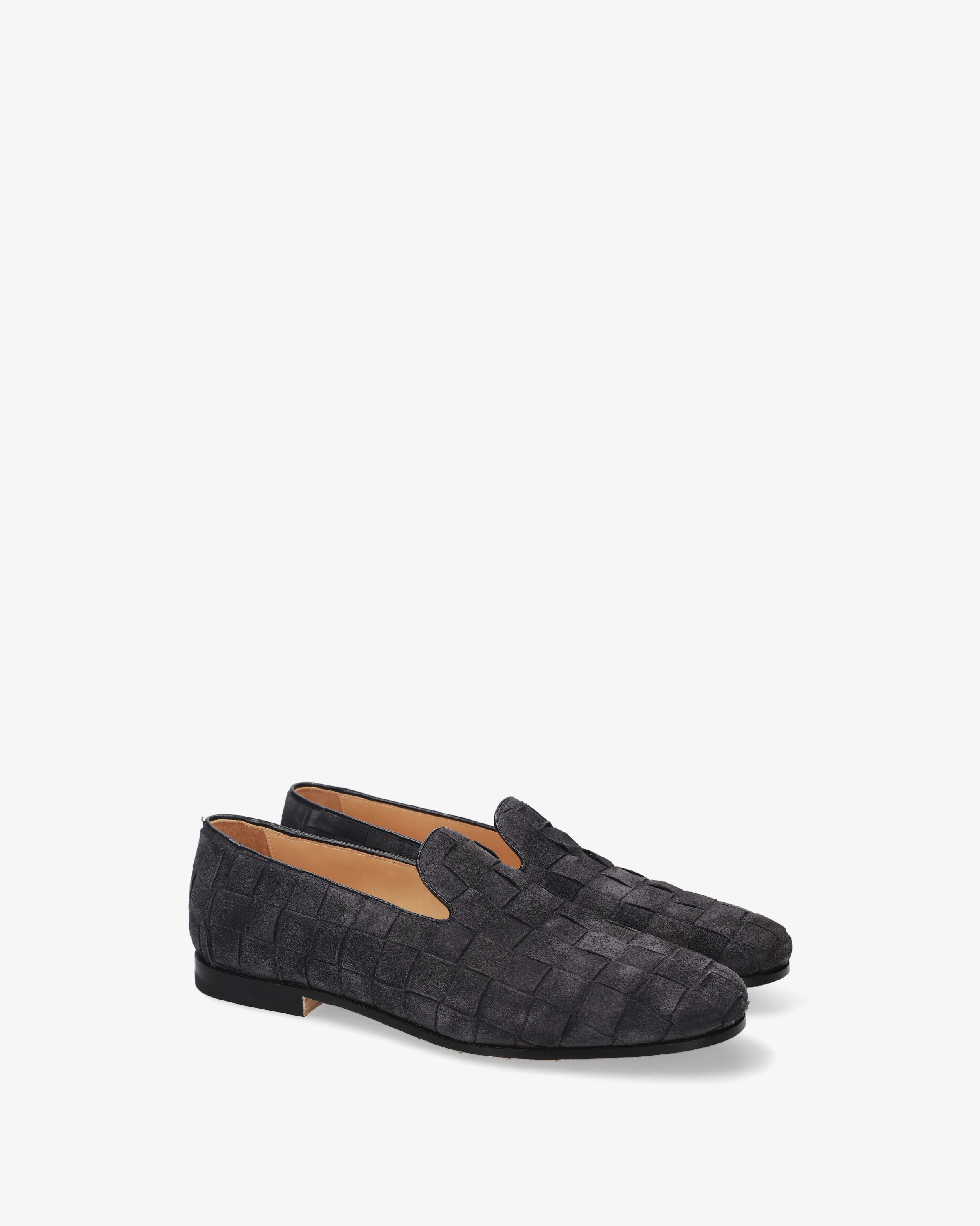 Suede loafers with a woven design - Image 4