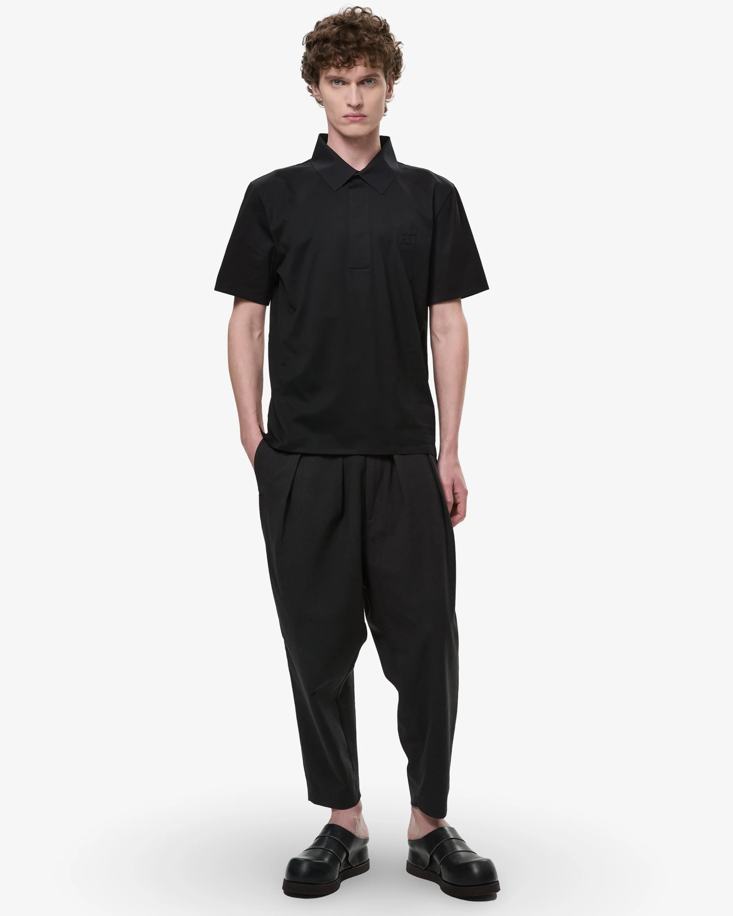 Polo Over in Cotton Jersey Black - Image 3