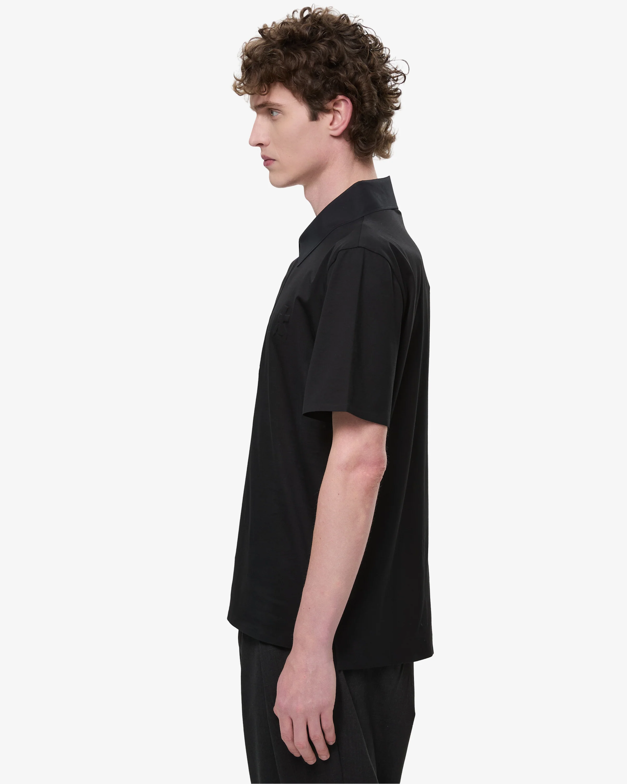 Polo Over in Cotton Jersey Black - Image 4
