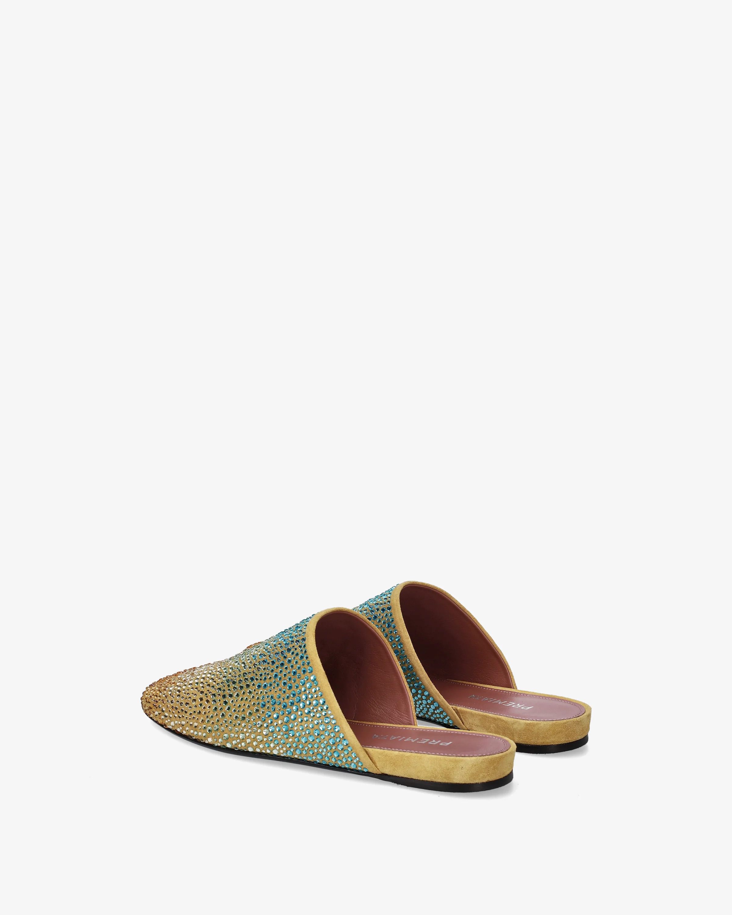 Leather clogs with light blue gradient rhinestones - Image 5