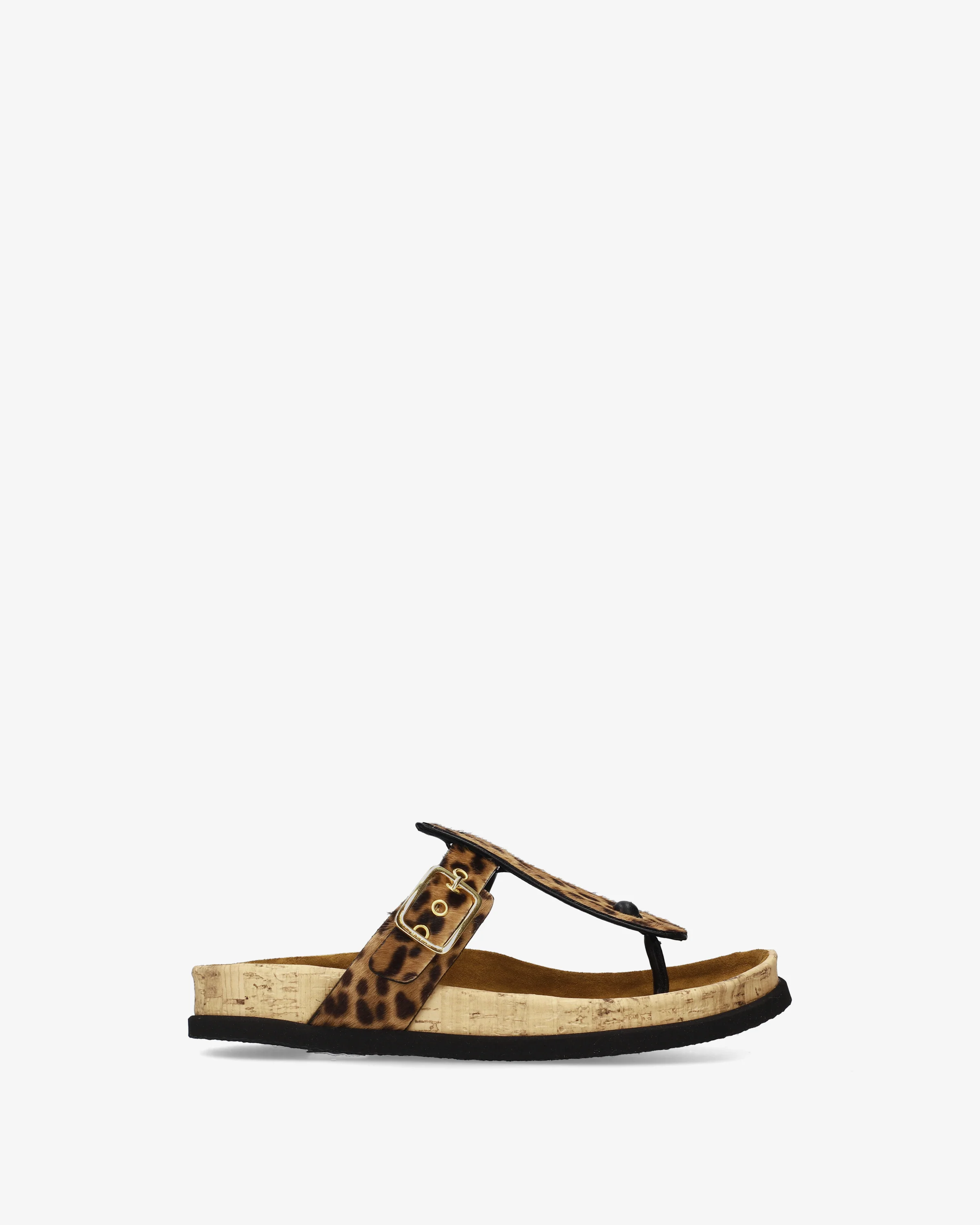 Animal-print buckle sandals