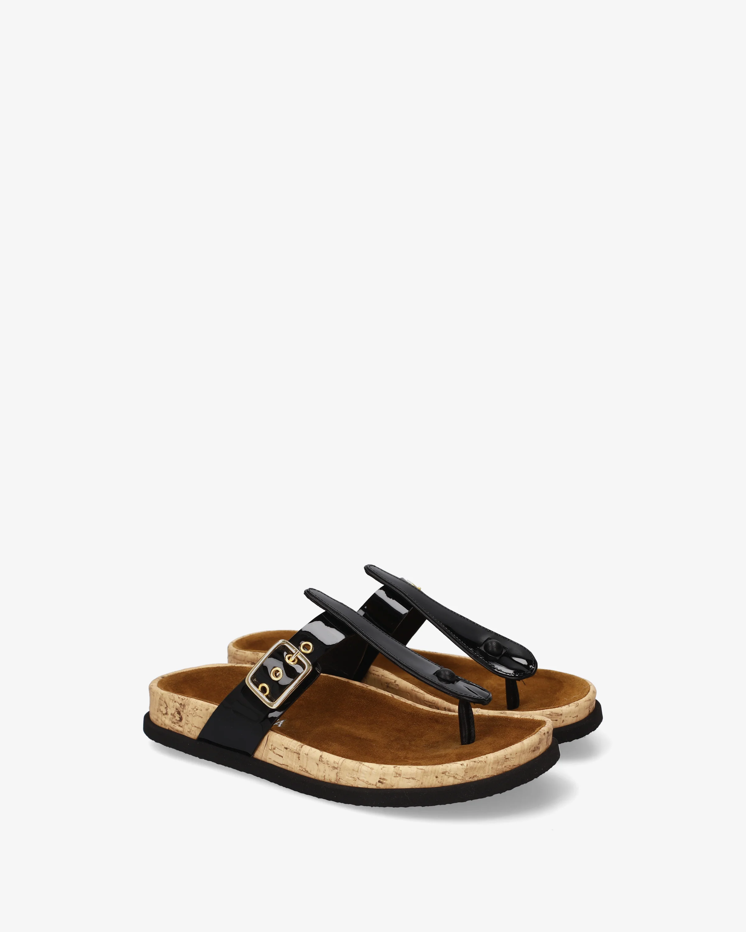 Patent leather buckle sandals - Image 4