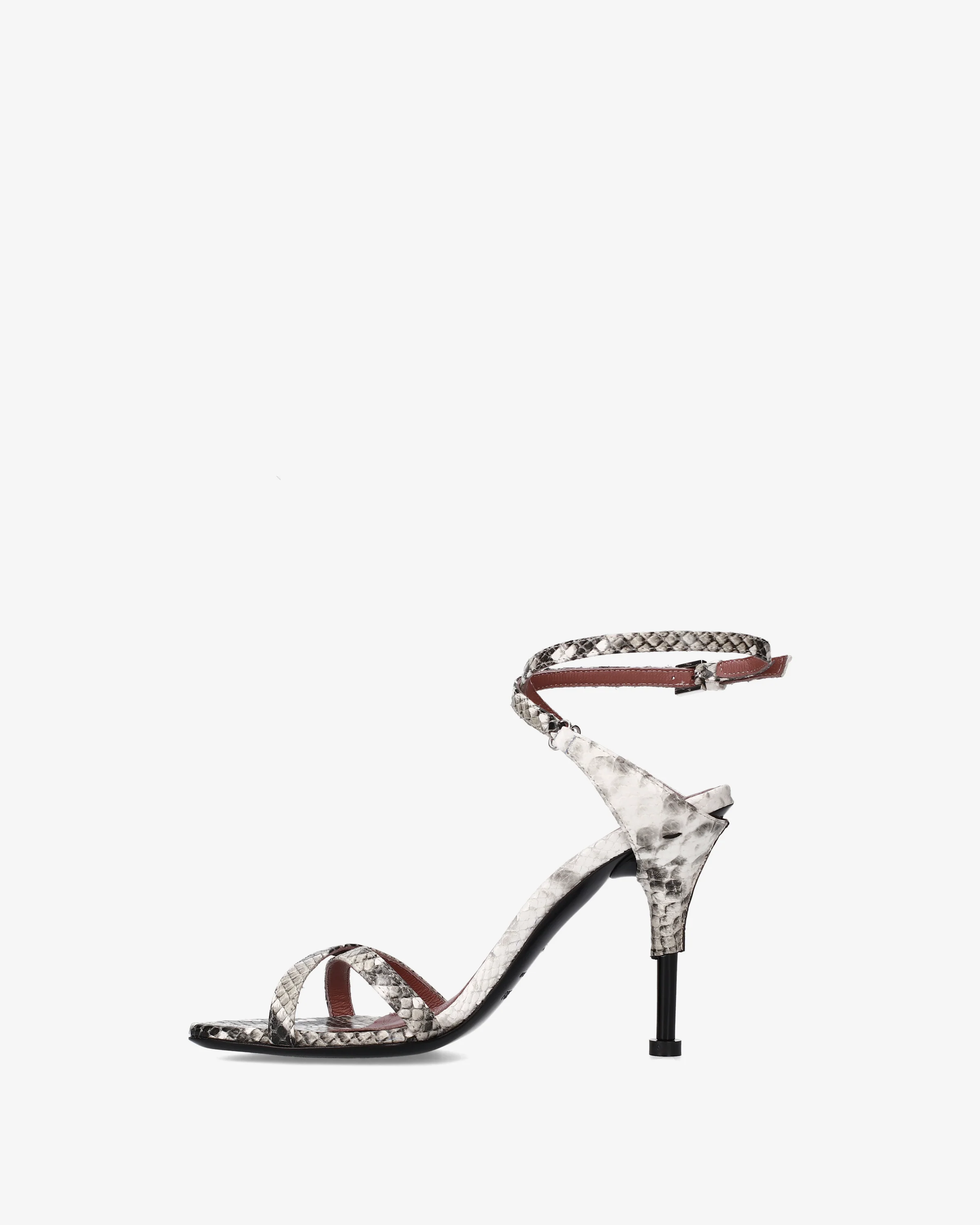 Python print leather heeled sandals - Image 4