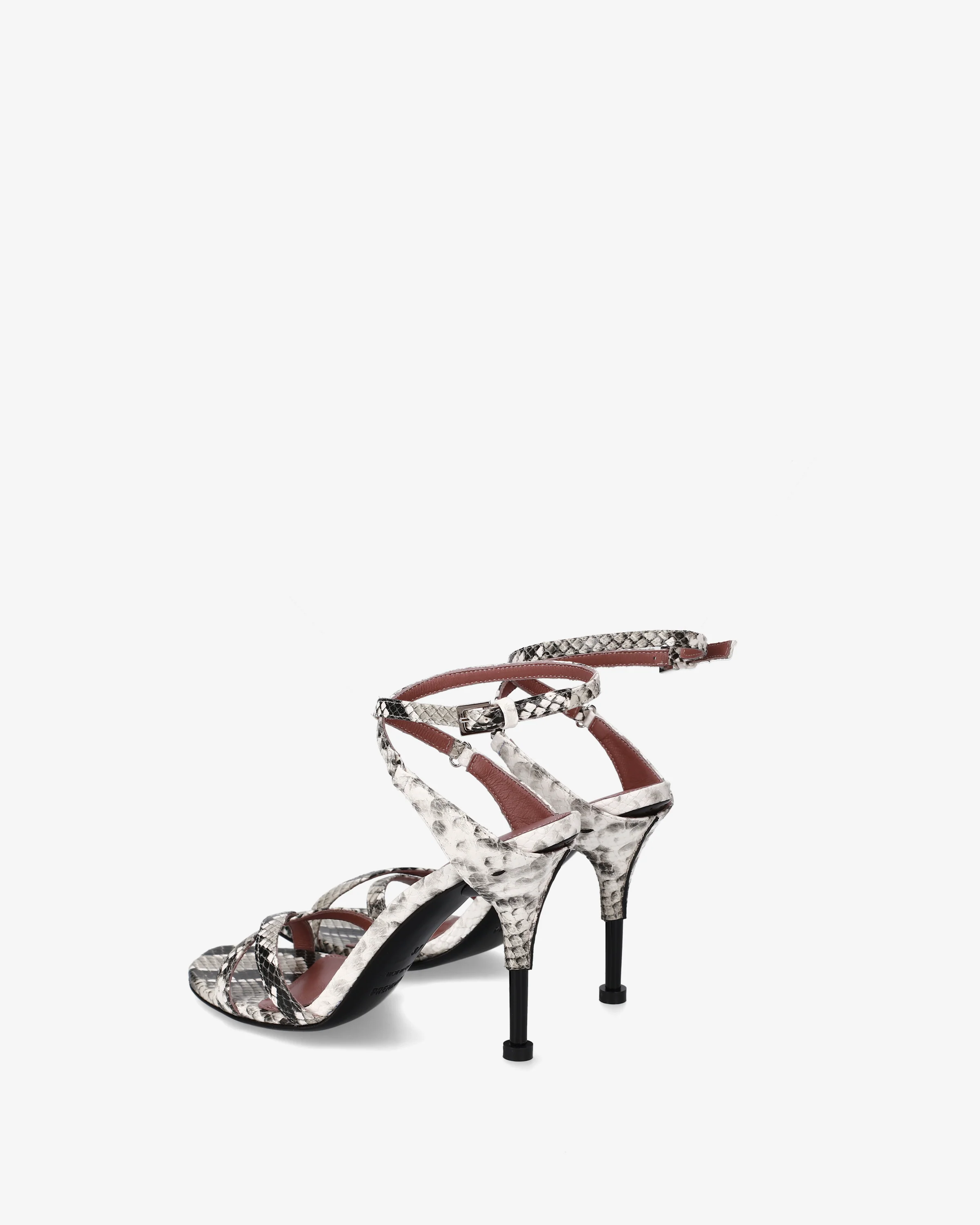 Python print leather heeled sandals - Image 5