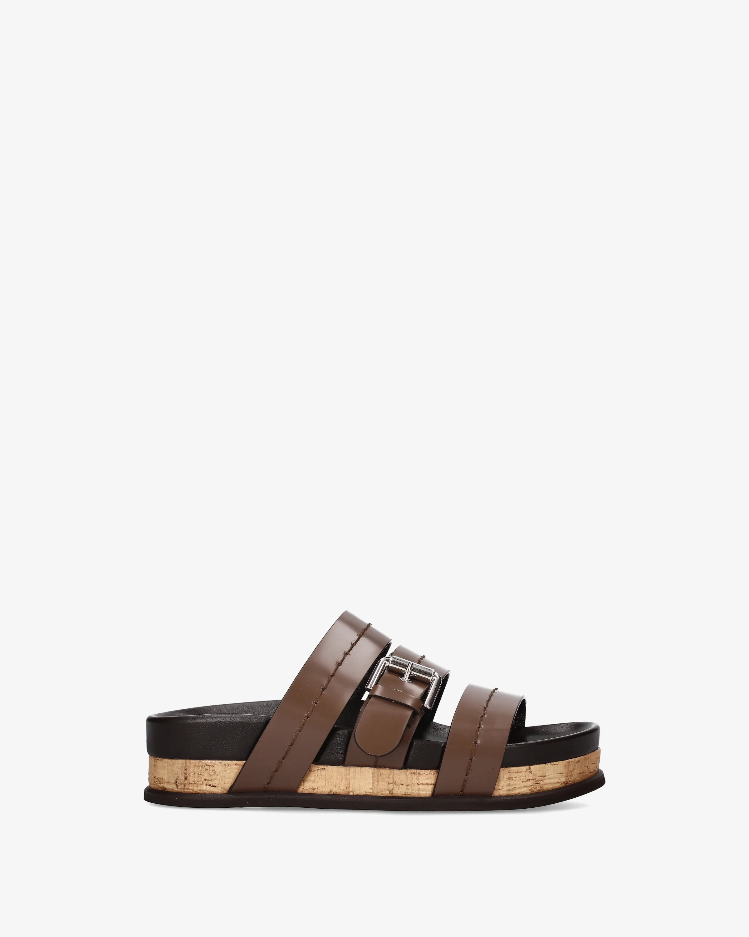 Leather sandals with straps