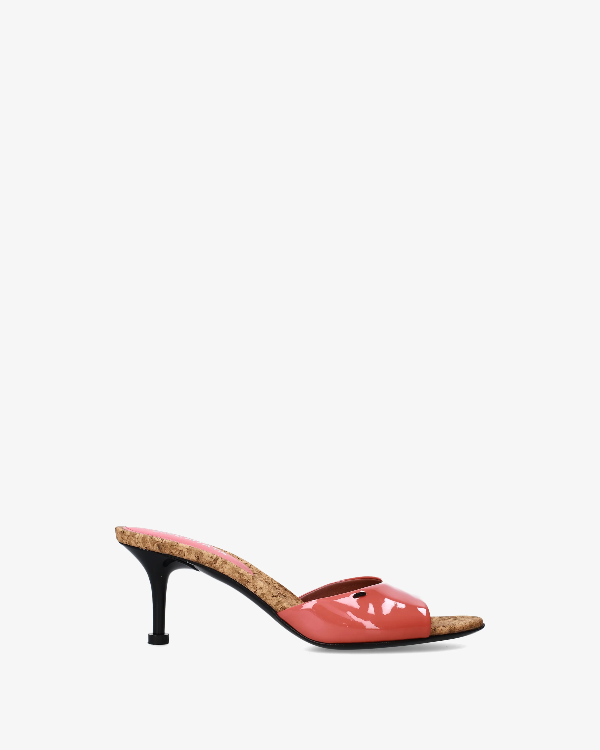 Sandals in suede and patent leather
