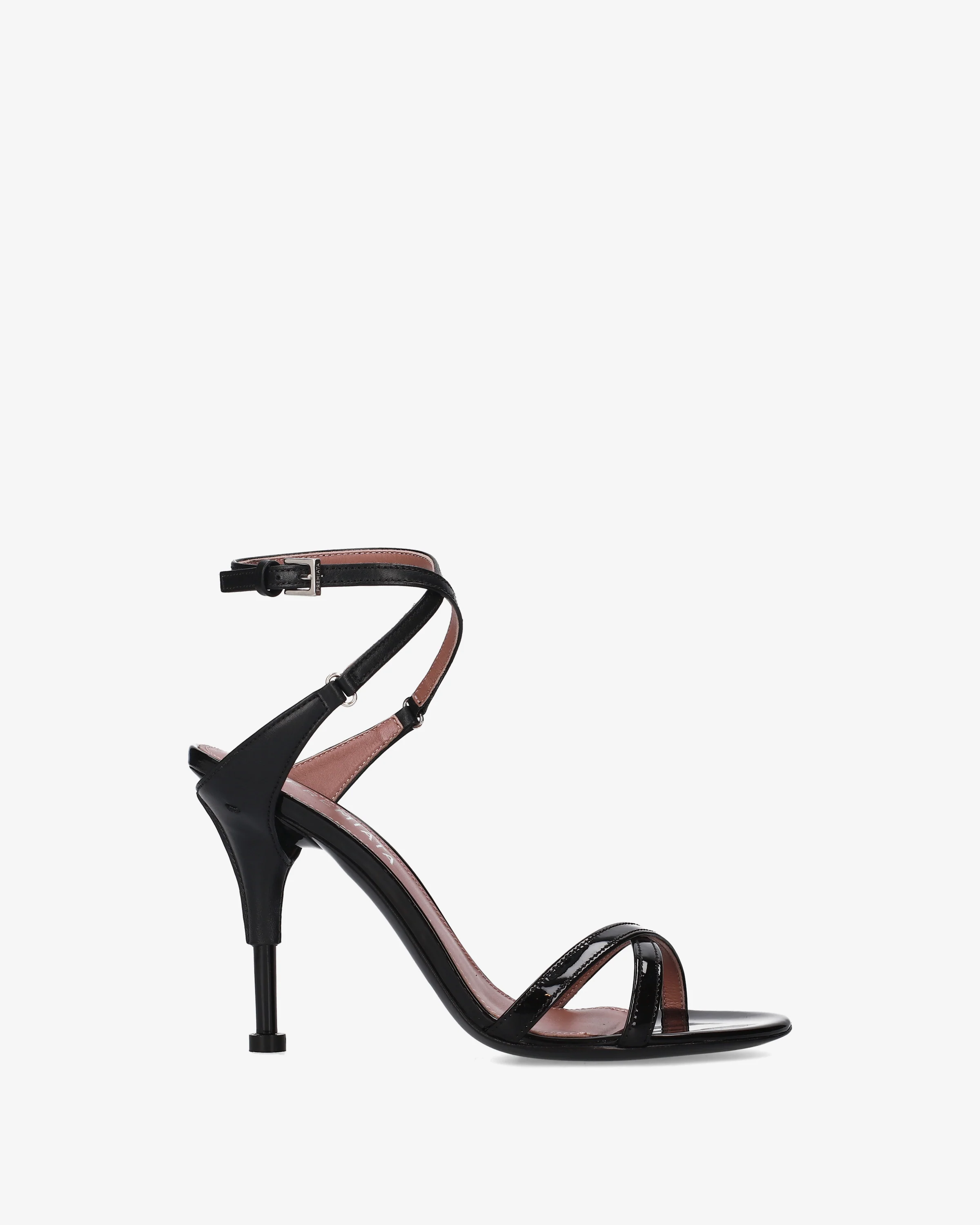 Patent leather sandals with heels