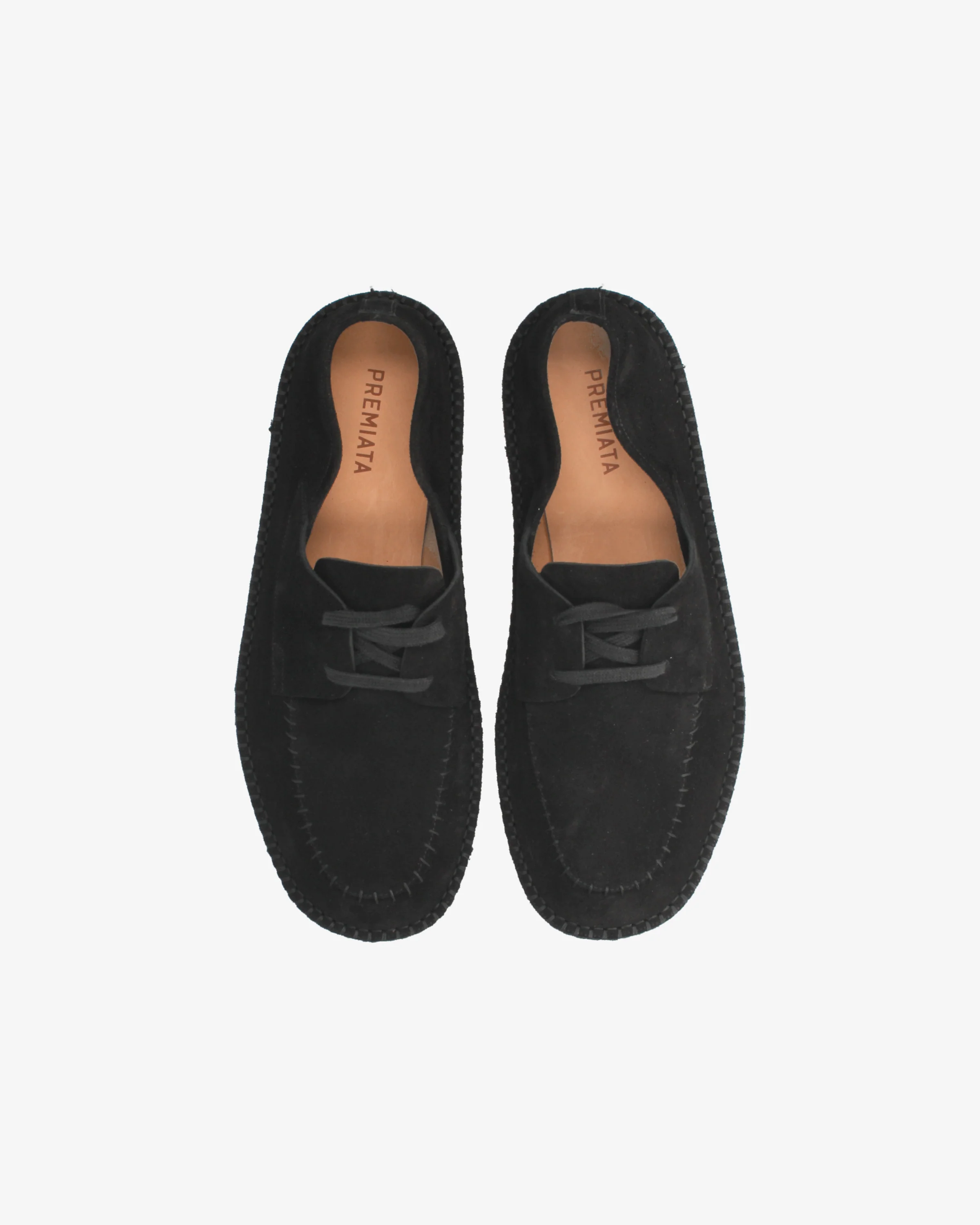 Deconstructed lace-up shoe in suede leather - Image 6