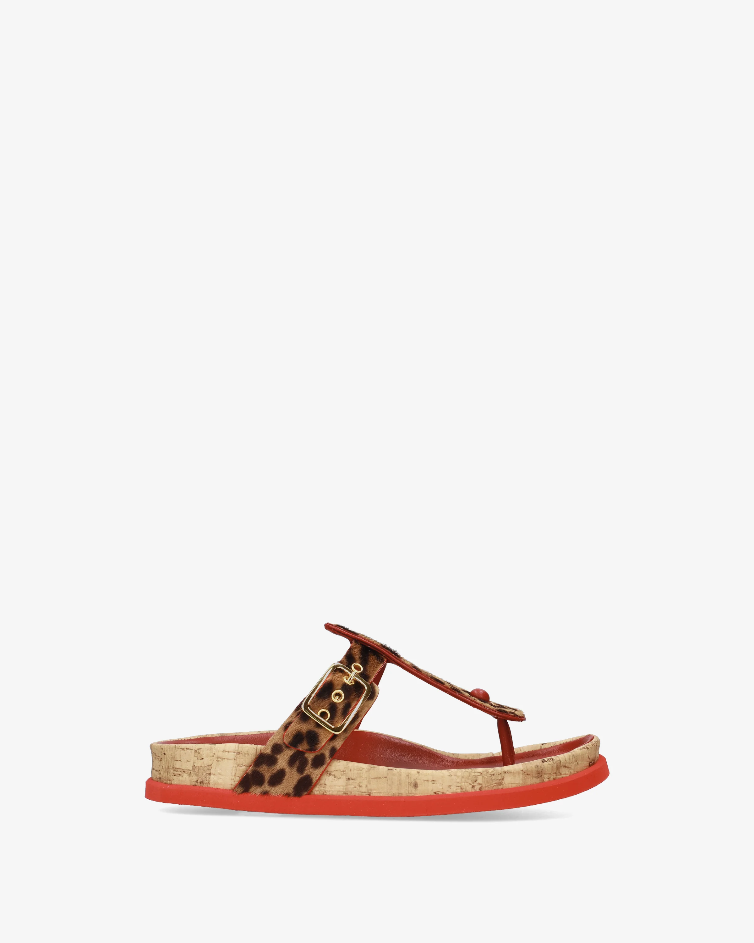 Ponyhide thong sandals