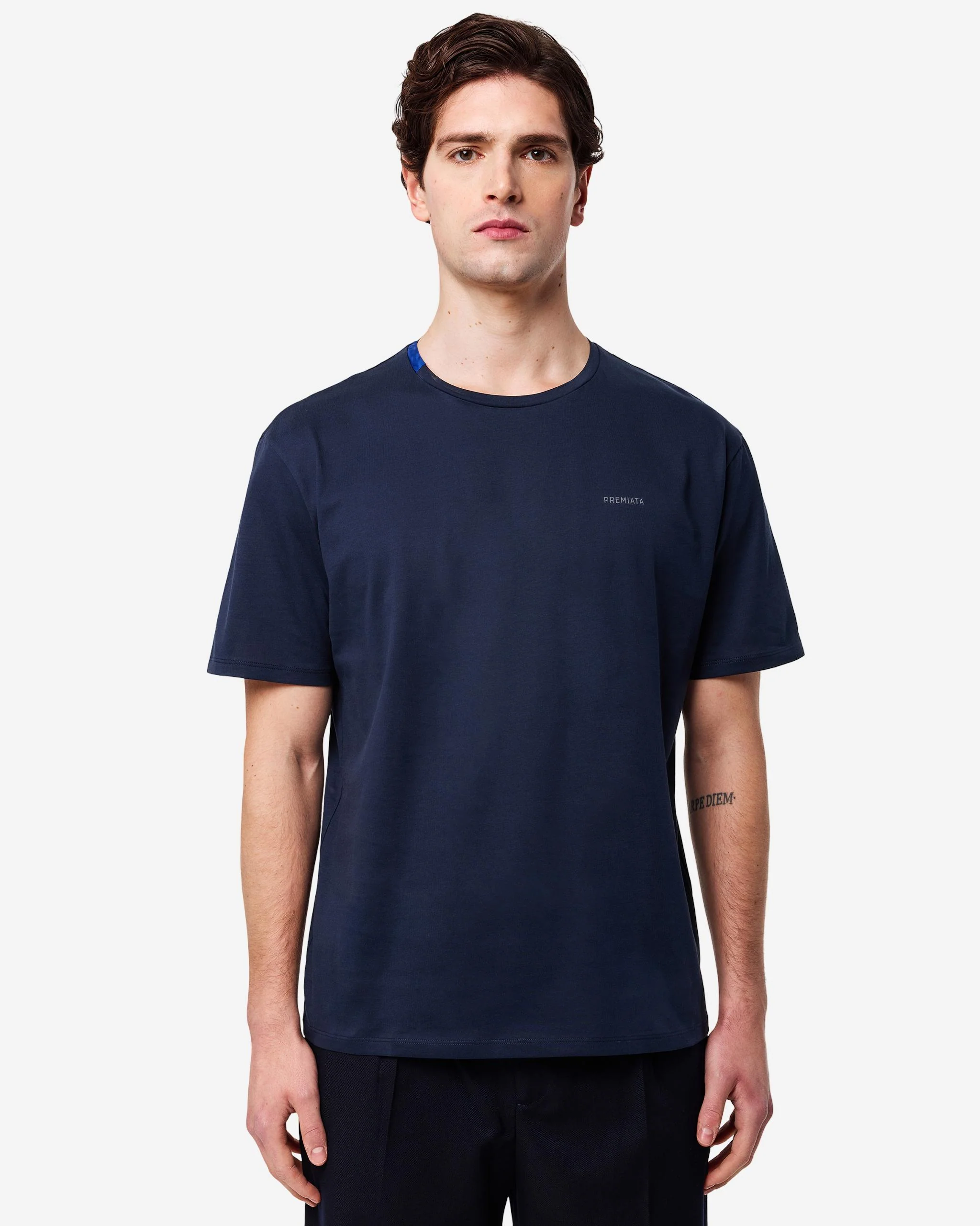 Cotton T-shirt with nylon detail - Image 2
