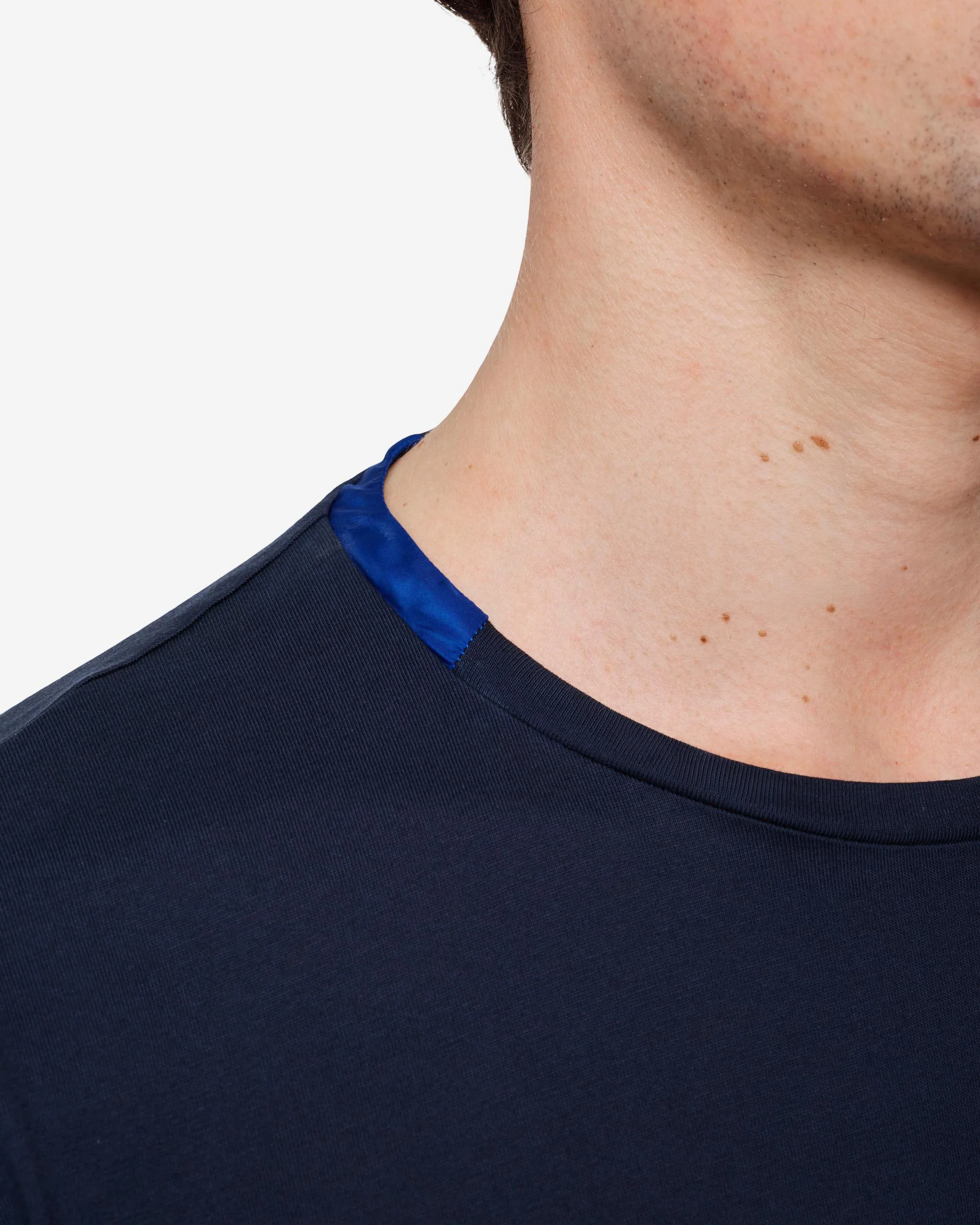 Cotton T-shirt with nylon detail - Image 4