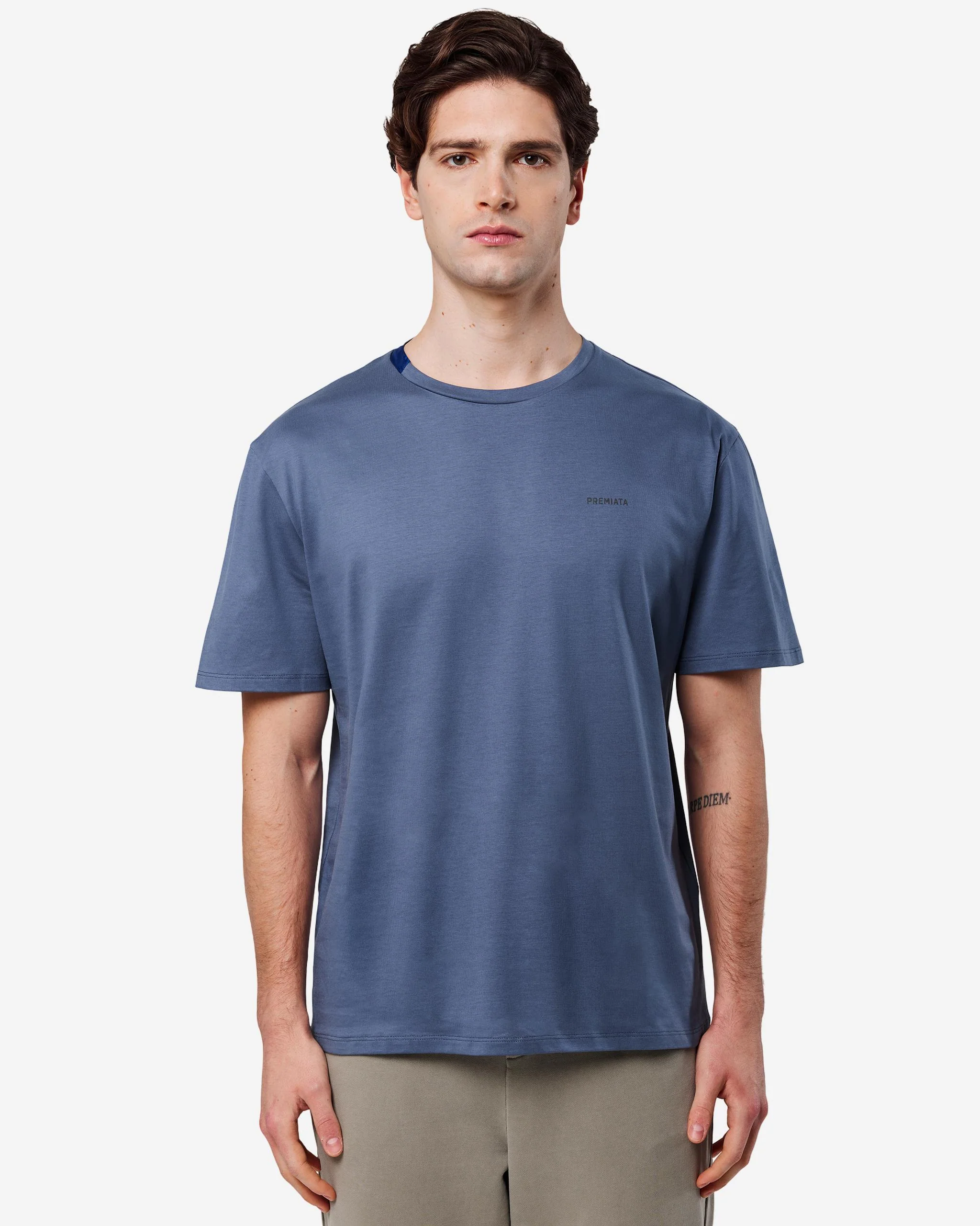 Cotton T-shirt with nylon detail - Image 2