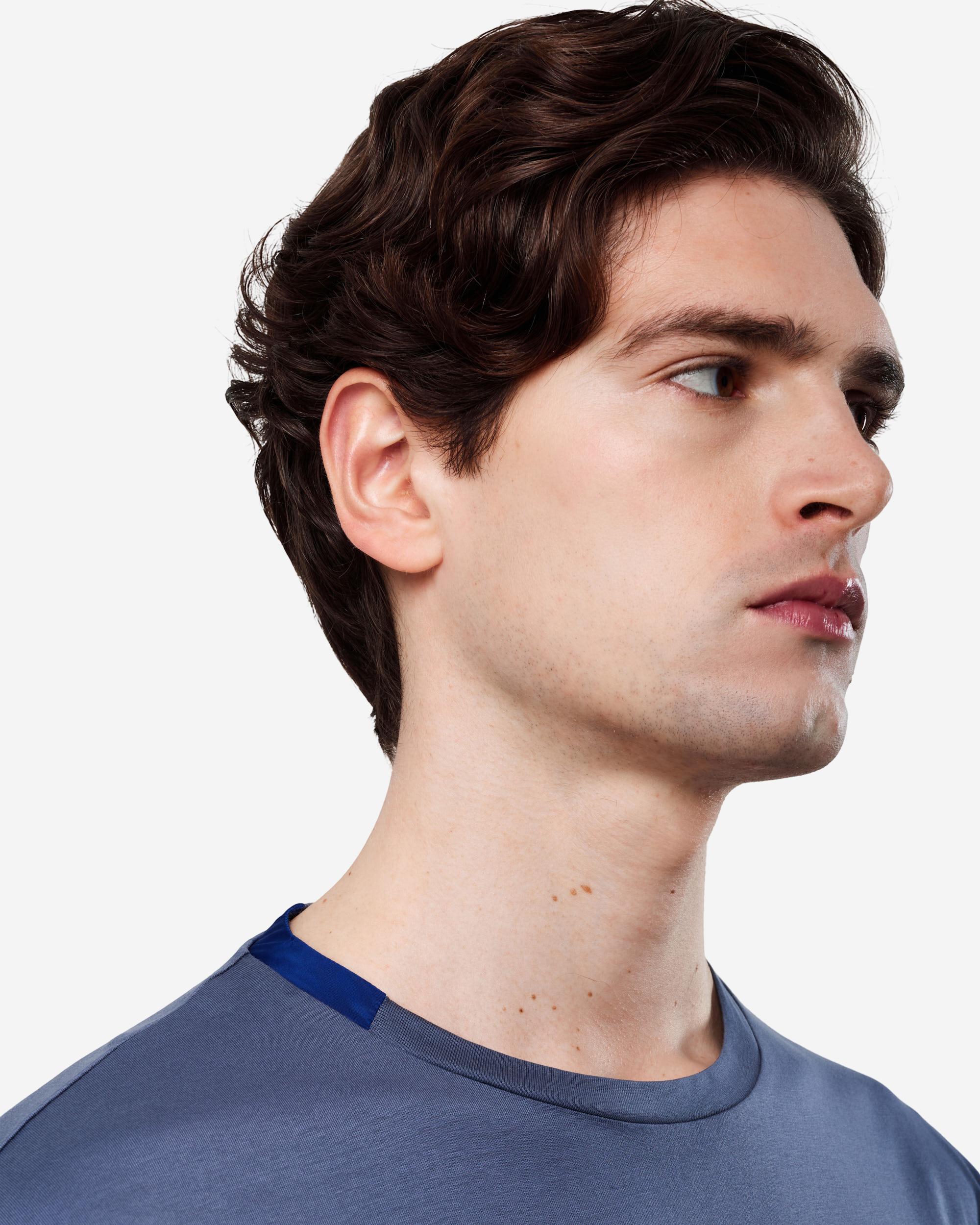 Cotton T-shirt with nylon detail - Image 3