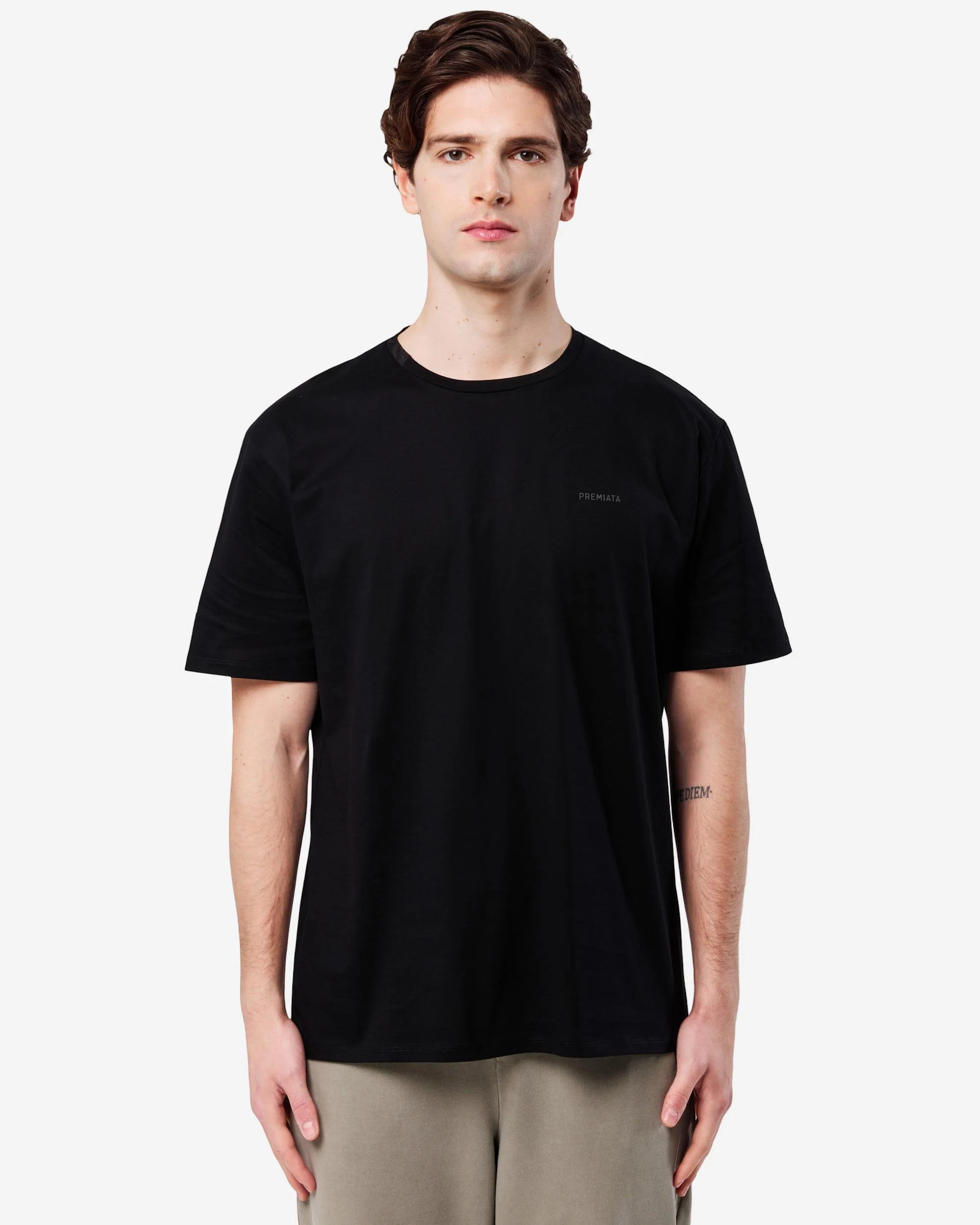 Cotton T-shirt with nylon detail - Image 3