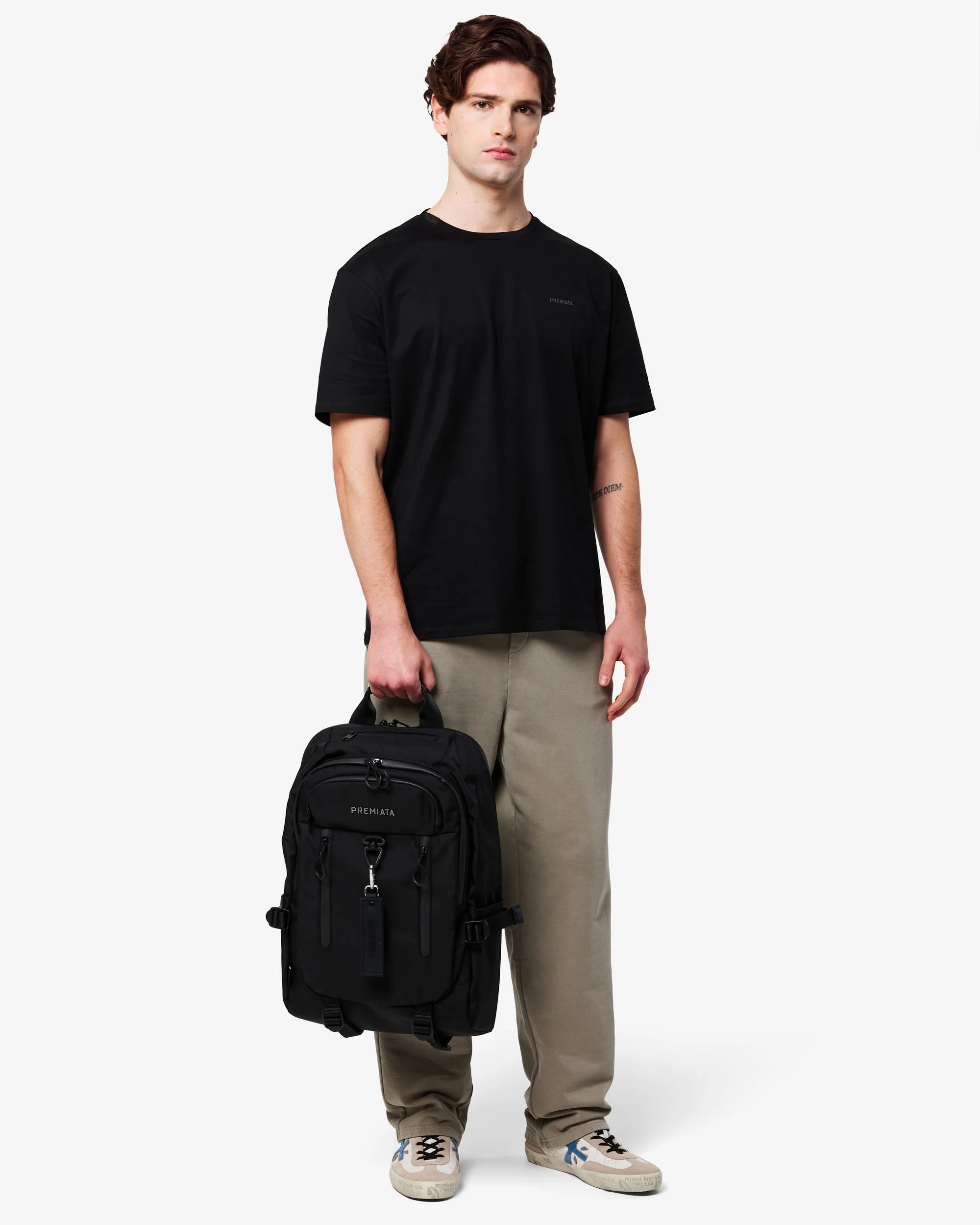 Cotton T-shirt with nylon detail - Image 4