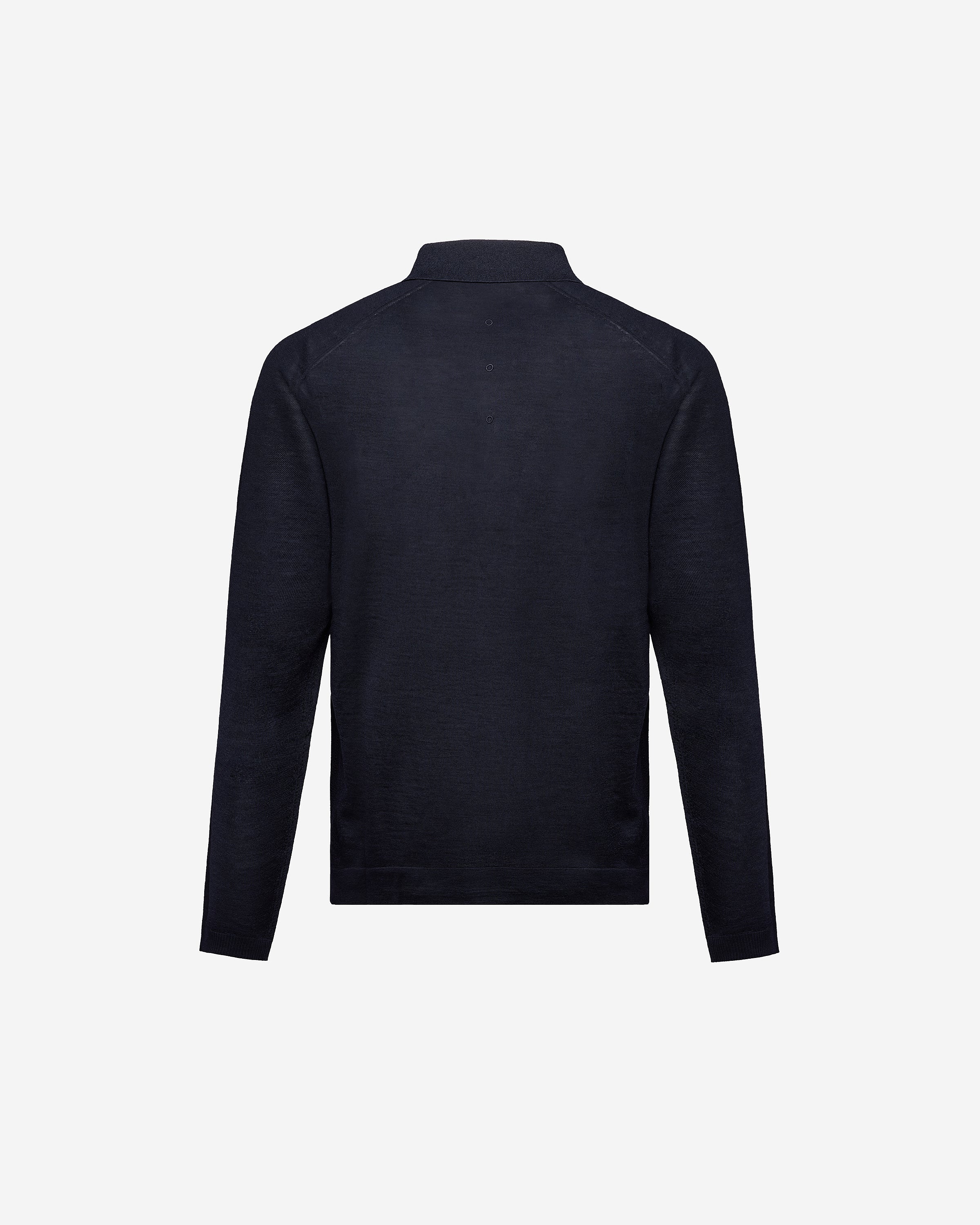 Wool and silk long sleeve polo shirt - Image 3